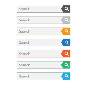 Search bar field. Set vector interface elements with search button. Flat vect 스톡 일러스트