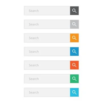 Search bar field. Set vector interface elements with search button. Flat vect 스톡 일러스트