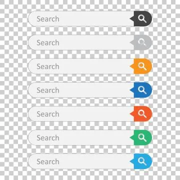 Search bar field. Set vector interface elements with search button. Flat vect 스톡 일러스트