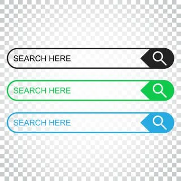 Search bar field. Set vector interface elements with search button. Flat vect Stock Illustration