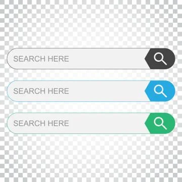 Search bar field. Set vector interface elements with search button. Flat vect 스톡 일러스트