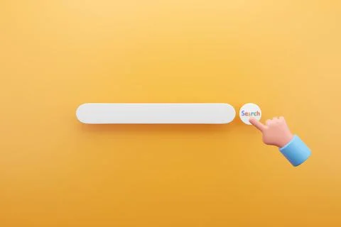 Search bar graphic design with yellow background, 3d render Stock Photos