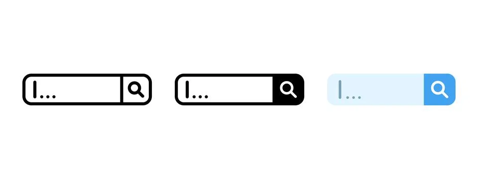 Search bar icon. Web browser search bar navigation element. Finder button. .. 스톡 일러스트
