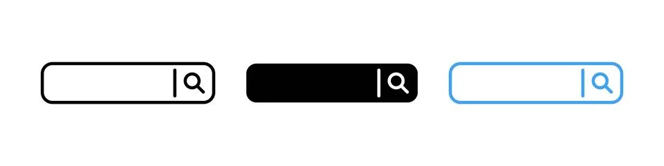 Search bar icon. Web browser search bar navigation element. Finder button. .. Stock Illustration