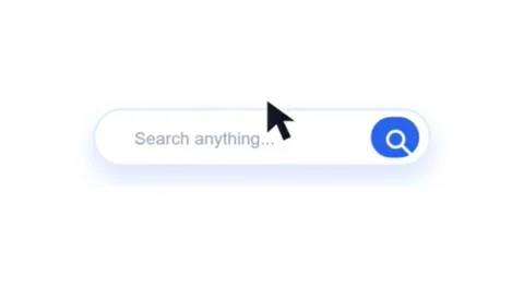Search Bar Interface Animation with Cursor Pointer and Loupe Icon 스톡 동영상 333705937