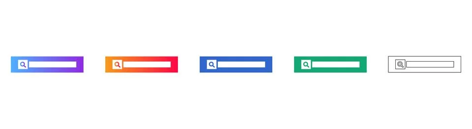 Search Bar Interface Icon Set Ilustração Stock