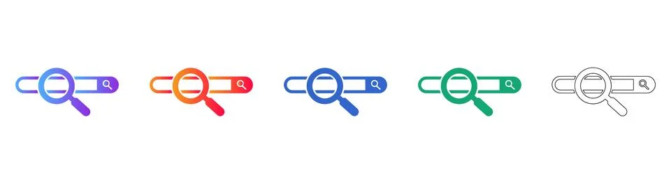 Search Bar Interface Icon Set Stock Illustration