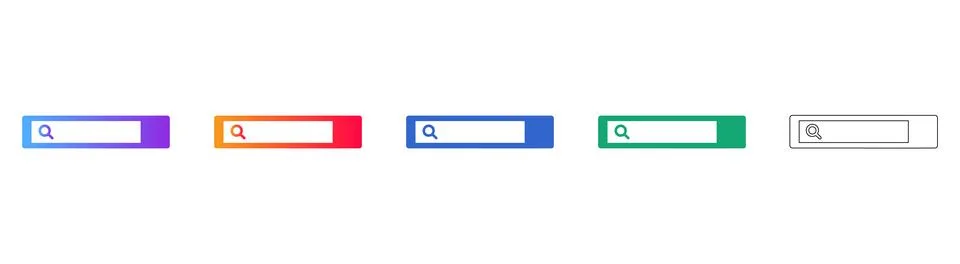 Search Bar Interface Icons Set Stock Illustration