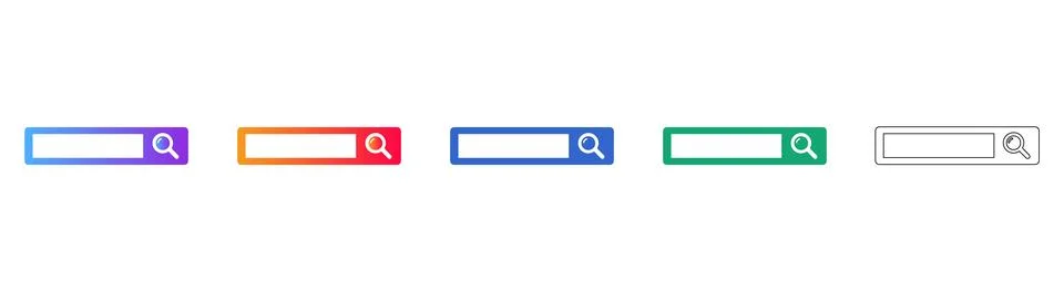 Search Bar Interface Icons Set Illustrazione stock