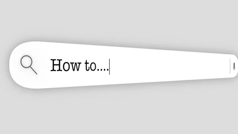 Search Bar Internet browser Animation with typing of the "How to" word Vídeo Stock 333047986