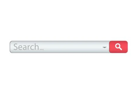 Search bar isolated on white background. Vector template for internet searching Stock Illustration