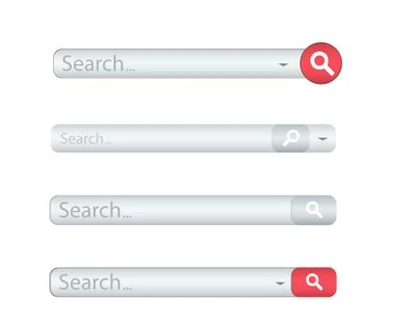Search bar isolated on white background. Vector template for internet searching Stock Illustration