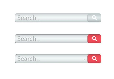 Search bar isolated on white background. Vector template for internet searching Stock Illustration
