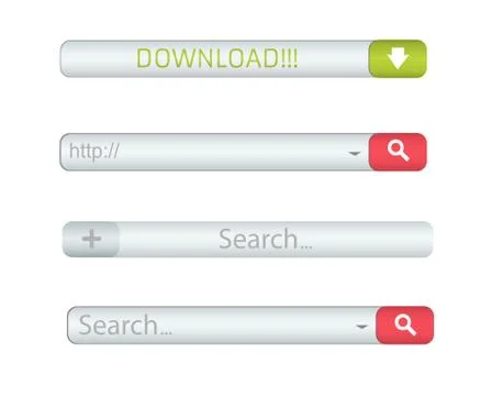 Search bar isolated on white background. Vector template for internet searching Stock Illustration