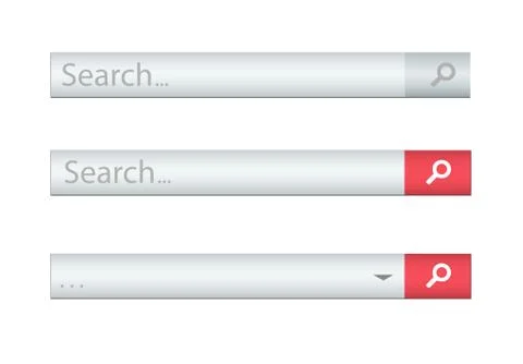 Search bar isolated on white background. Vector template for internet searching Illustrazione stock