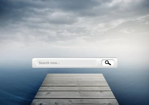 Search Bar with ocean background Stock Illustration