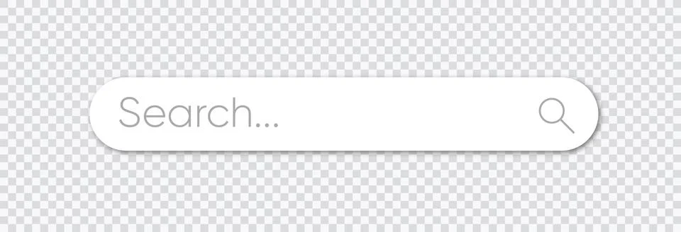 Search bar, search boxes with shadow on transparent background - stock vector. Stock Illustration