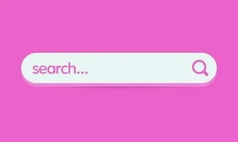 Search bar, search boxes with shadow on pink background. Internet search window Stock Illustration