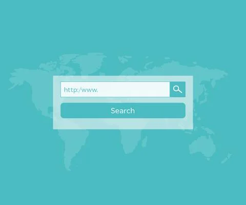 Search bar, search boxes world, global logo design. Stock Illustration