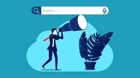 Search bar. Search performance concepts and web analytics elements. vector Stock Illustration