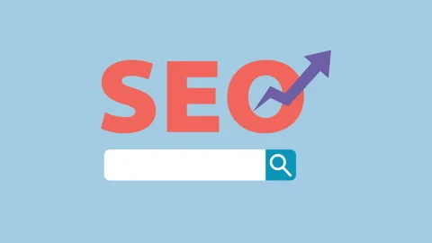 Search Bar with SEO ranking optimization 2d animation with alpha matte Stock Footage 335607949