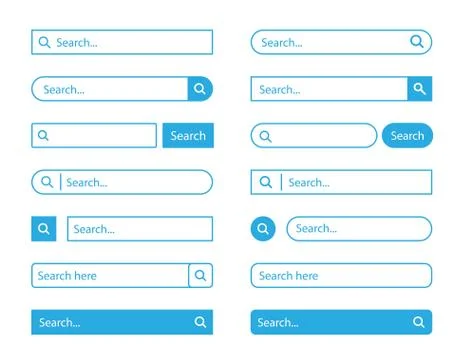 Search bar set . Vector illustration isolated on white background. www search Stock Illustration