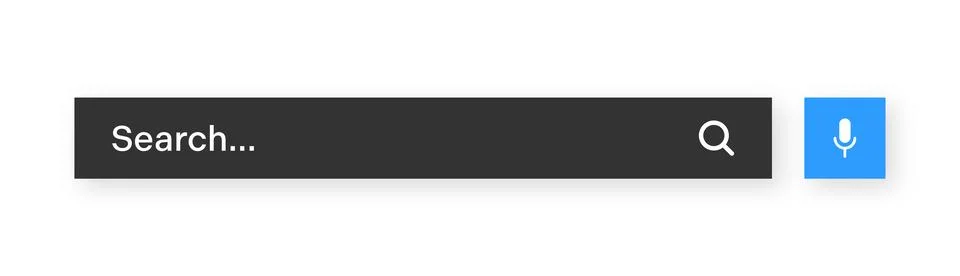 Search bar template. Internet browser engine with search box, address bar and Illustrazione stock