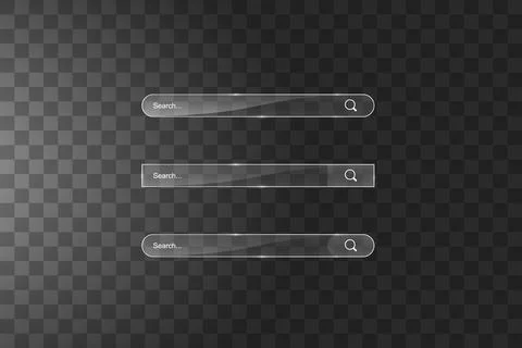 Search bar template. Vector web search illustration. Transparent glass search Stock Illustration