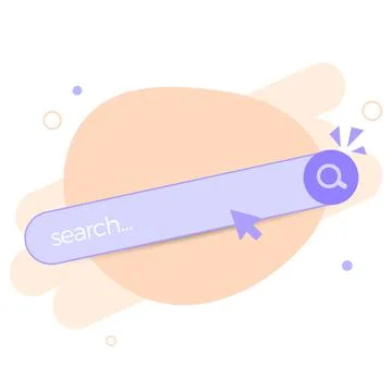 Search bar template for website. Navigation search for browser. Arrow, cursor Stock Illustration