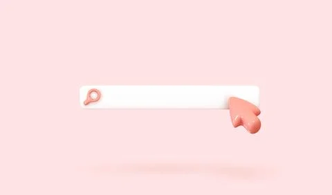 Search bar template for website. Navigation search for browser. Realistic 3d  Stock Illustration