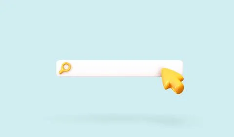 Search bar template for website. Navigation search for browser. Realistic 3d  Stock Illustration