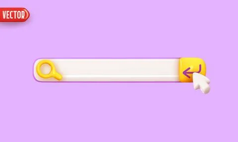 Search bar template for website. Navigation search for browser. Realistic 3.. Stock Illustration