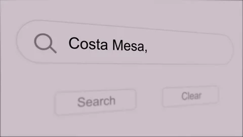 Search bar Typing Costa Mesa, CA in single line Typing box animation Stock Footage 321608122