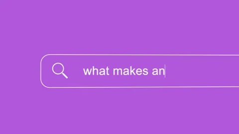 Search bar typing question - What makes an NFT valuable? on a Purple Background. Stock Footage 195219383
