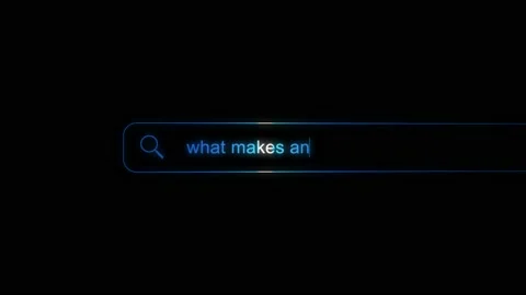 Search bar typing question - What makes an NFT valuable? Black Background. 4K Stock Footage 195220034