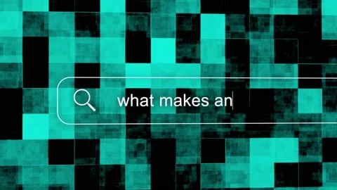 Search bar typing question - What makes an NFT valuable? Futuristic Background. Stock Footage 195220836
