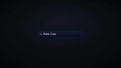 Search bar typing "rate cuts" query for financial market analysis and econo.. Stock Footage 337552716