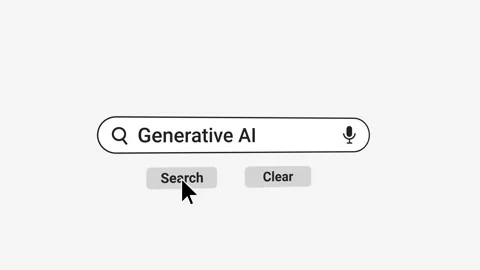 Search Bar UI Animation with Generative AI Text Input Modern Interface Vídeos de archivo 332447541