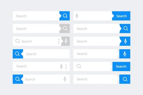 Search Bar for ui. Set of search engine box user interface. Vector illustration 스톡 일러스트