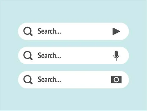 Search bar vector design element. Set of search bar boxes. UI interface template Stock Illustration