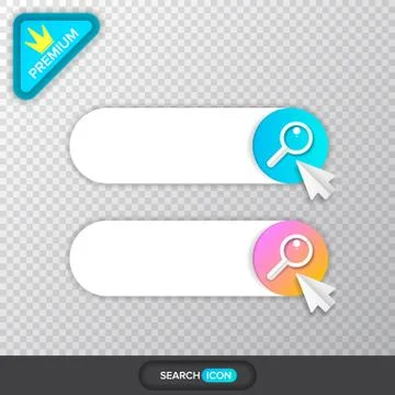 Search bar vector design ui elements ui. Blue and pink search bar icon colletion 스톡 일러스트