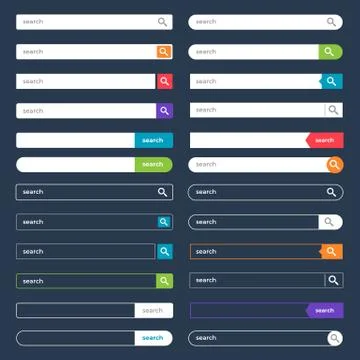 Search bar vector element design templates set. Vector illustrations. Stock Illustration