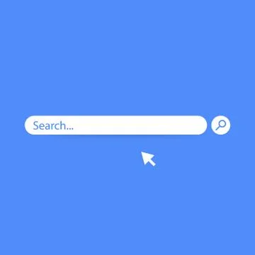 Search bar vector element design, search boxes ui template isolated on blue b Stock Illustration