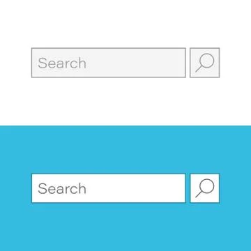 Search bar vector ui element icon in flat style. Search website form illustra Stock Illustration