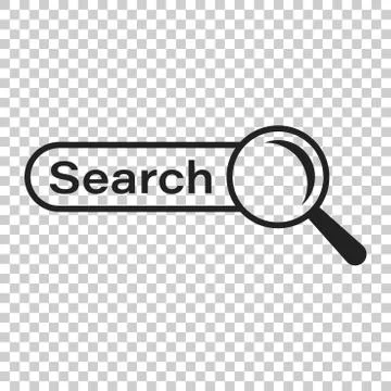 Search bar vector ui element icon in flat style. Search website form illustra Stock Illustration