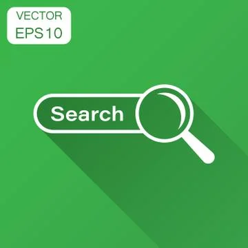 Search bar vector ui element icon in flat style. Search website form illustra Stock Illustration