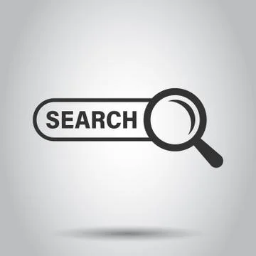 Search bar vector ui element icon in flat style. Search website form illustra Stock Illustration