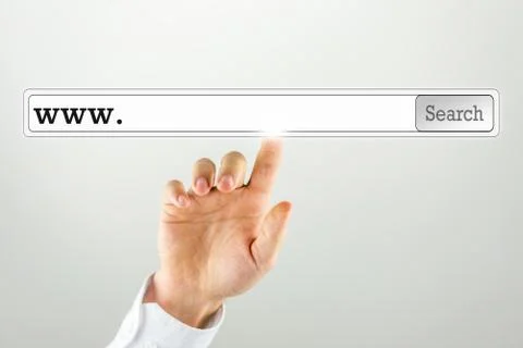 Search bar on a virtual computer screen Stock Photos