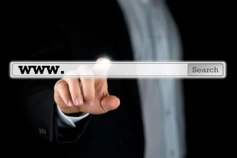 Search bar on a virtual computer screen Stock Photos