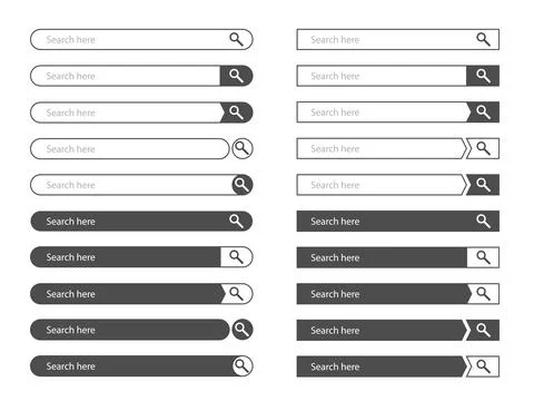 Search bar web set collection Stock Illustration